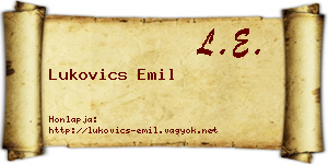 Lukovics Emil névjegykártya