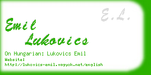 emil lukovics business card